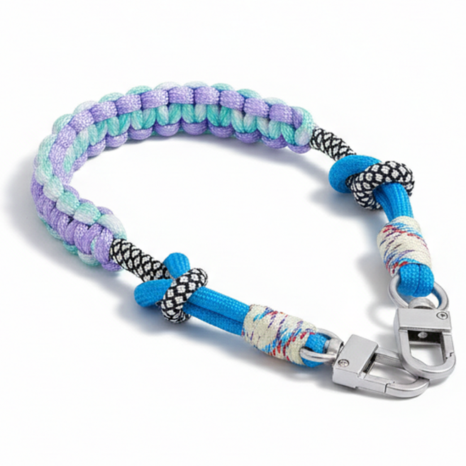 두두타운 패션 포인트 손목 로프 스트랩, 1개, 퍼플+블루