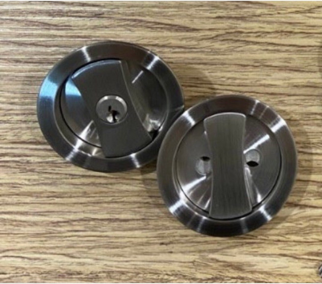 東隆 日式推拉門勾鎖, 1個, 黑色，白鐵色