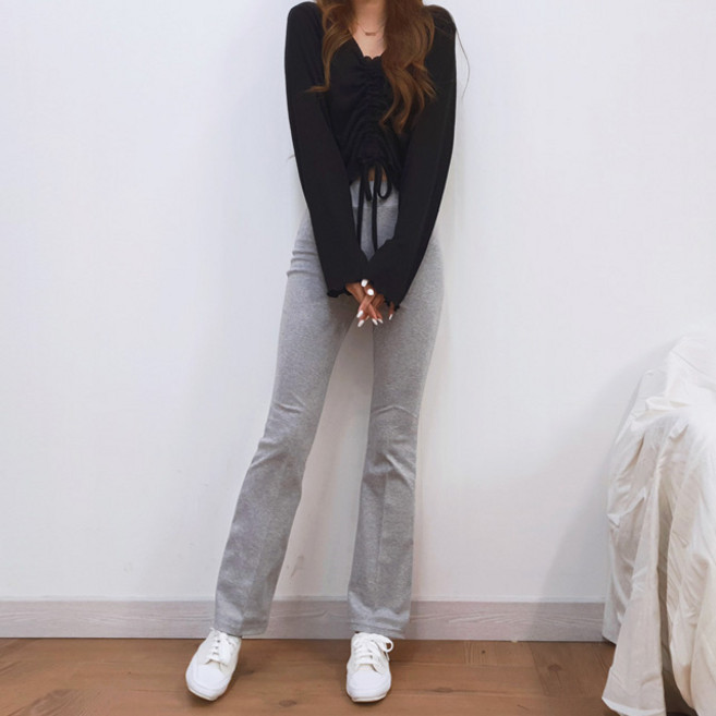 노포켓 스키니 슬림 부츠컷 밴딩 트레이닝팬츠 [제작07]