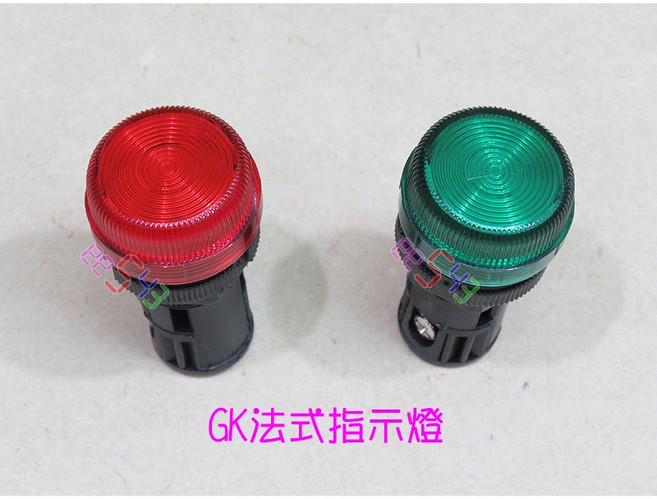 GK 法式指示燈 22mm CE護蓋 霓虹氖燈 平頭信號燈 電源燈 自動控制電料, 110v紅, 1個