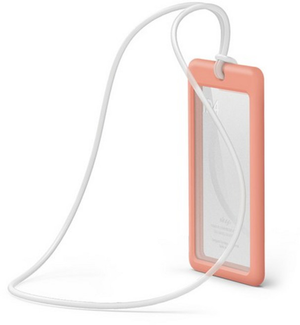 엘라고 ID4 사원증 홀더, Peach + Translucent White, 5개