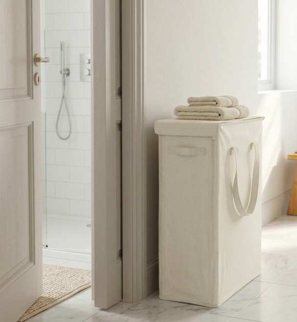 InLoop 욕실앞 수건 바구니 정리함 보관함, 화이트