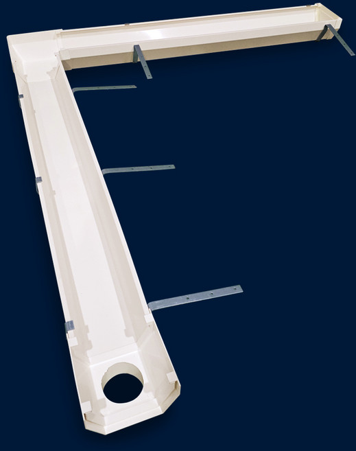 위즐러 처마 빗물 받이 물 낙수 지붕 홈통 PVC 빗물 막이 비 배수로 플라스틱 거터 배수관, 1개