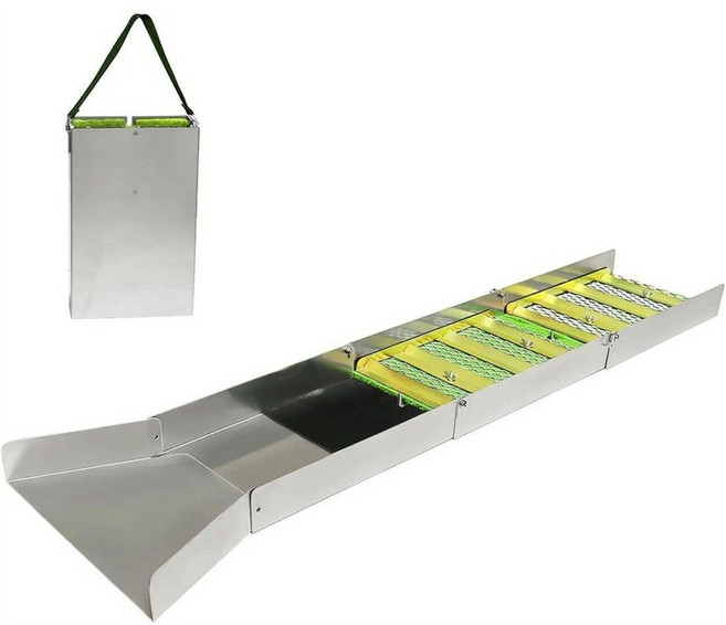 채취장비 사금 슬루이스 패닝 채집 휴대용 도구 접시 슈트 선별기 채굴, 풀 골드 슬라이드 세트