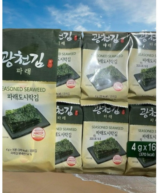 광천김 밥도둑 광천파래도시락김(4gX16봉) 두번구워바삭한 안주간식, 1개, 64g