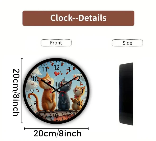 Mark Feldstein Associates 마크 펠드스타인 부엉이 벽 시계 8인치 초록 노래하는 새 벽걸이 탁 UD, 01 GZ-WYT09210050