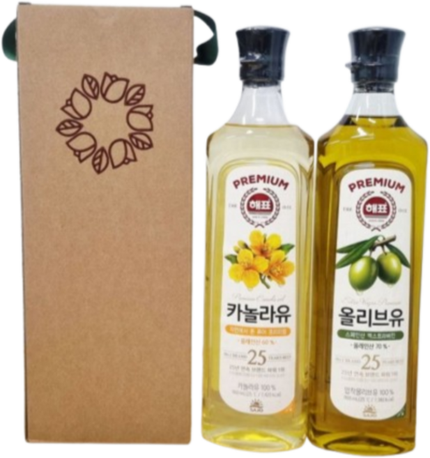 [명절선물]해표 올리브유 900ml 1개 +카놀라유 900ml 1개, 2개
