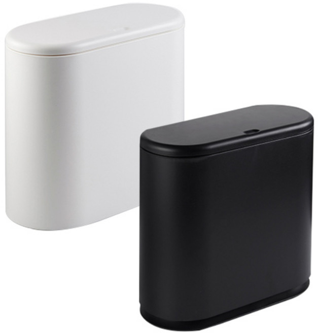 프랑코홈 원터치 슬림 휴지통 10L, 블랙, 1개