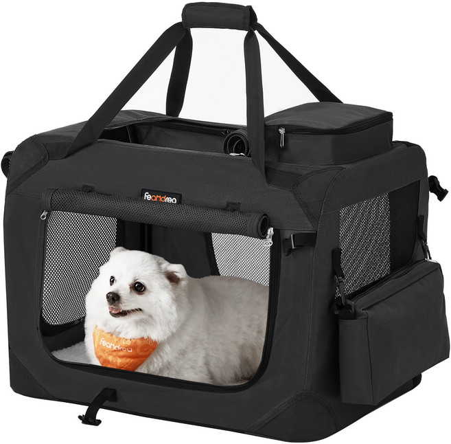 FEANDREA 다기능 통풍 반려동물 이동가방 산책가방 외출가방 이동장, 1개, 블랙