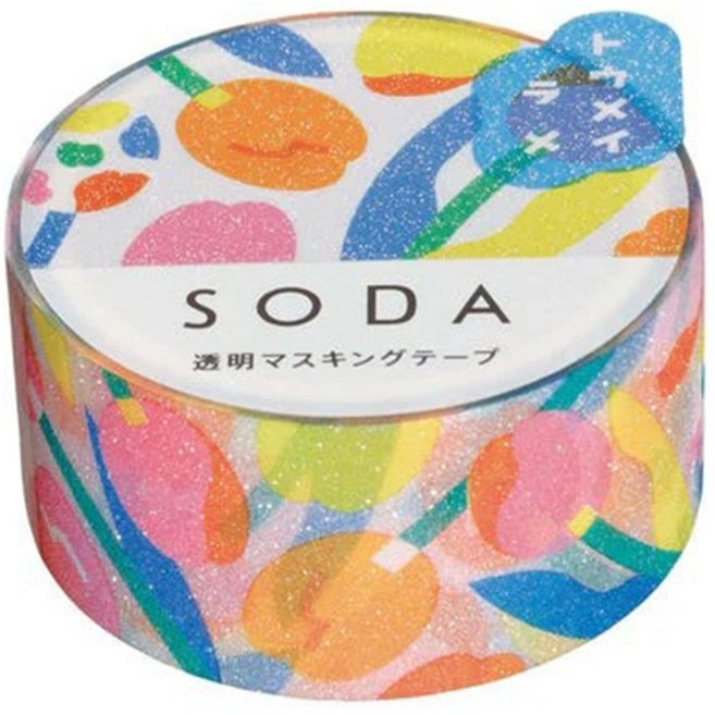 킹짐 소다 투명 마스킹테이프 B, 튤립, 1개
