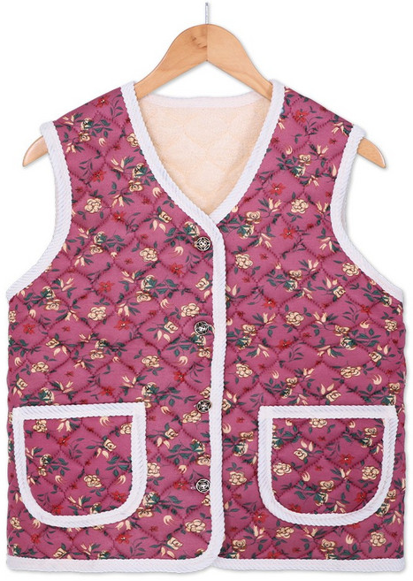 김장조끼 촌캉스룩 할매 꽃조끼 누빔조끼 빅사이즈