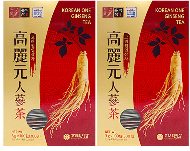 고려 고려원 인삼차 100+100포 총200포 과립차, 3g, 100개입, 2개