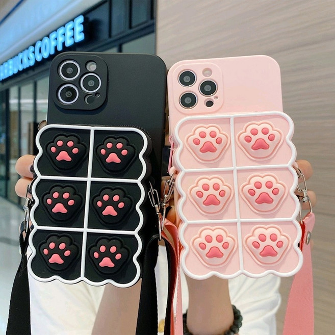 갤럭시 퀀텀2 점프 A42 A32 A22 A12 푸쉬팝 목걸이 동전지갑 핸드폰 케이스 [코끼리거치대 증정]