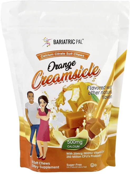 BariatricPal 칼슘시트레이트 소프트 츄 오렌지 크림시클 소프트 츄 90개, BariatricPal칼슘시트레이트소프트츄오렌지크림시클 - 쿠팡