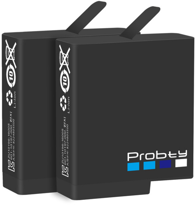 GoPro Hero 5 6 7 용 블랙 배터리 AABT-001 완전 디코딩 1680mAh, 2 pcs battery, 01 2 pcs battery