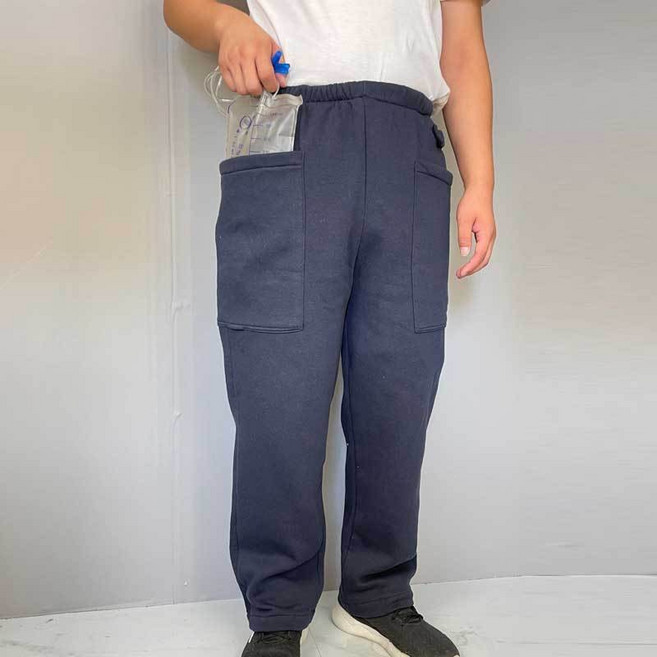 담즙 주머니 바지 포켓 담즙배액관 담즙주머니 소변줄 가방바지, L, 1개, 다크블루가을겨울단면플리스양쪽외부