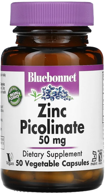 블루보넷 뉴트리션 아연 피콜린산 50mg 베지 캡슐 50정, 2개 - 쿠팡