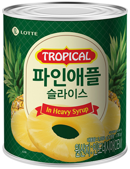 롯데 파인애플 슬라이스 836g, 3개