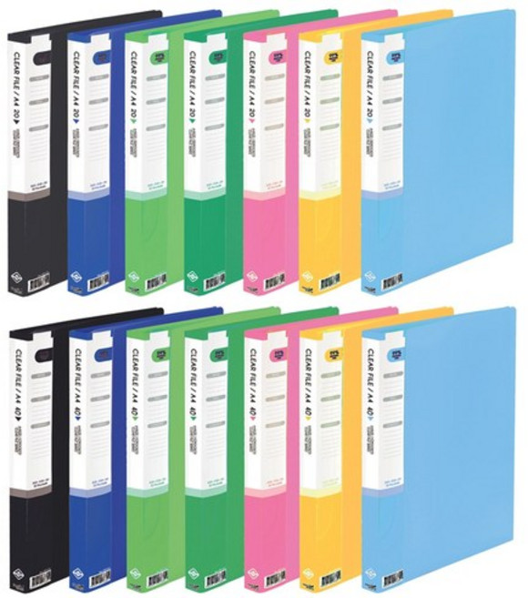 희망화일 항균크리어화일 A4 클리어화일 20매 40매 유치원 어린이집 초등학교 신학기용품, 40매입, 하늘