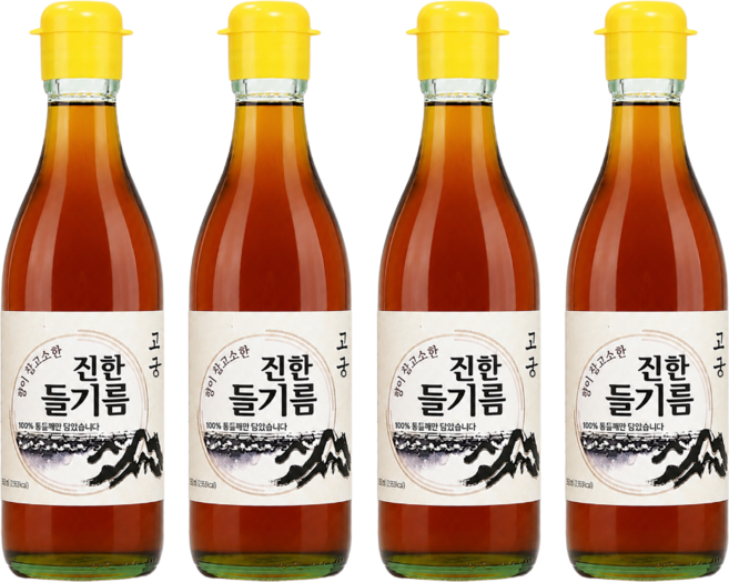 고궁 전통압착 통들깨 들기름, 350ml, 4개