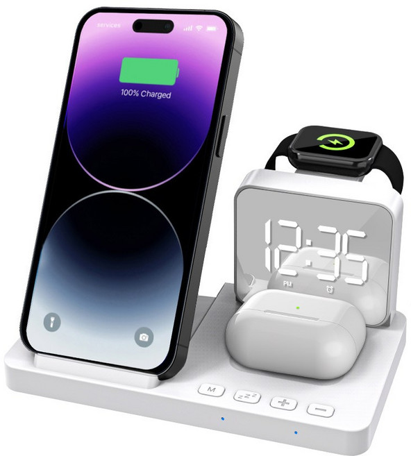 UM2 4IN1 고속 무선 올인원 충전기, 화이트, 1개