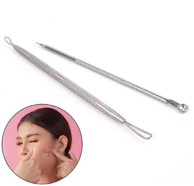 스텐스틱 피부과 여드름압출 블랙헤드 피지압출기, 원형, 1개, 메탈