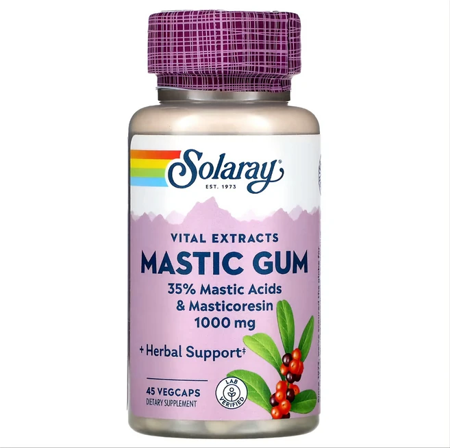 Solaray 매스틱 검 Mastic Gum 1000mg 45베지캡슐 식이섬유, 1개, 45정 - 쿠팡