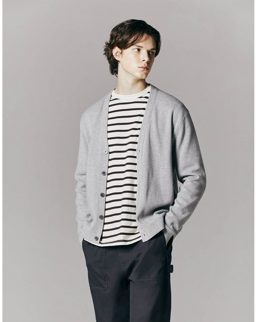 [지오다노]-남-NEW 하프밀란 V넥 가디건 살짝 도톰 편한 연출 053905