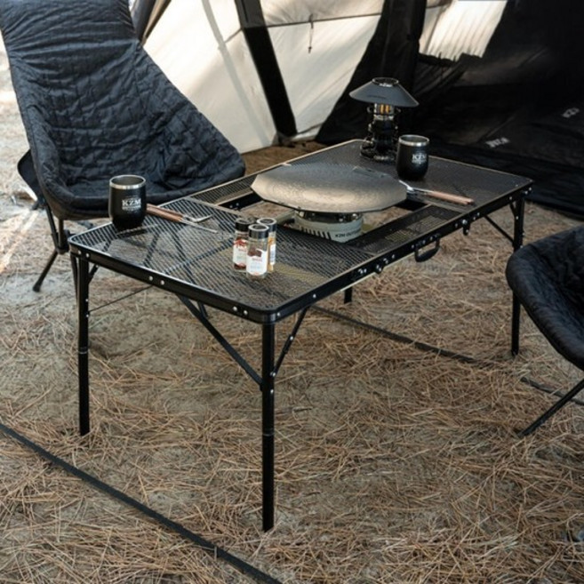 아트박스/카즈미 카즈미 유니온 아이언메쉬 3폴딩 BBQ 테이블 캠핑용품