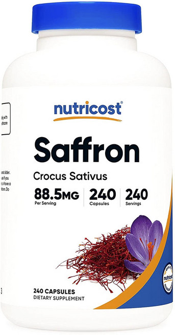nutricost 番紅花萃取膠囊 88.5mg, 240顆, 1罐