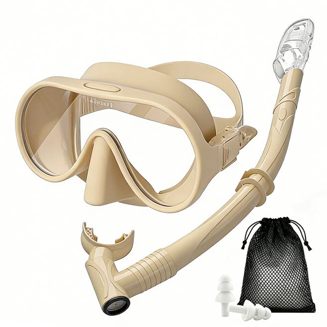 전문가용 스노쿨링 세트, 베이지색