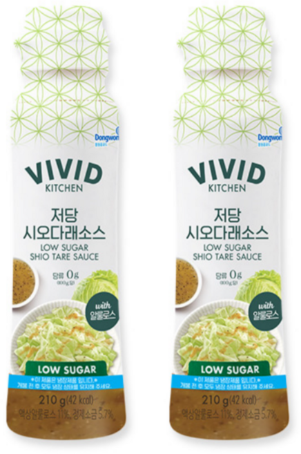 비비드키친 저당 시오다래소스, 2개, 210g