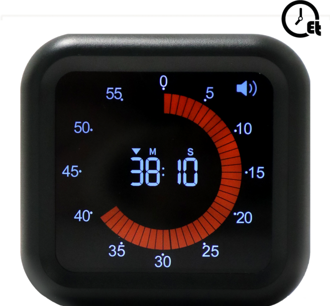 에트 KC인증 모두의타이머 스톱워치 뽀모도로 구글 타임 타이머, 1개, 블랙