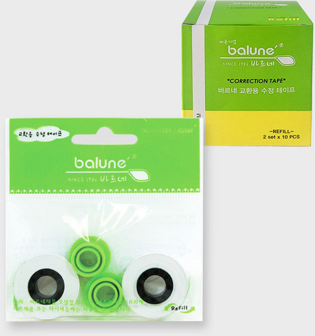 바르네 수정테이프, 1박스, 리필 BCT-1158R 10개