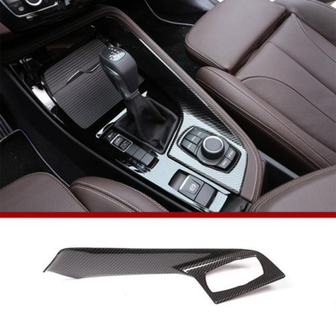 BMW X1 F48 2016-2021 용 LHD 자동차 액세서리 리얼 카본 ABS 중앙 제어 멀티미디어 패널 X2 F47 2018-2021, 1)A-Carbon Fiber