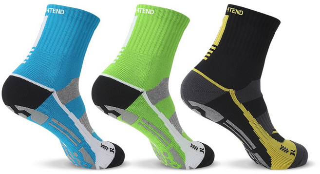 타이트엔드 남성용 그립삭스 3족세트, 그린, 블루, 블랙, 3개