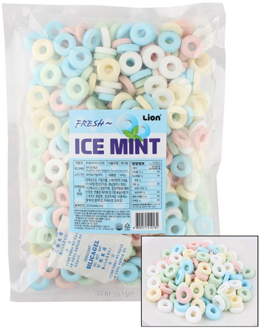 (라이온제과) 후레쉬 아이스 민트500g 폴로 사탕, 500g, 1개