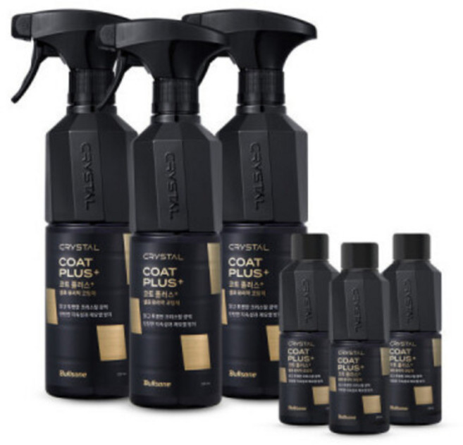 불스원 뉴 크리스탈코트 플러스 유리막코팅제 500ml(광택+발수코팅효과) 3개 +코트리필, 단일구성