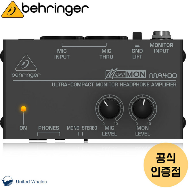 MA400 베링거 모니터 헤드폰 앰프 공연용 무대용 스튜디오용 소형 앰프, 베링거 MA400 정품
