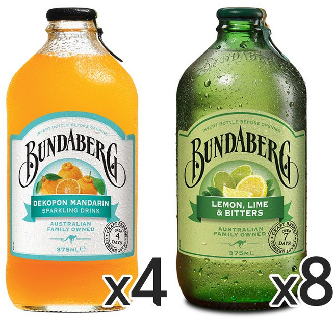 분다버그 데코폰 만다린4 레몬라임8, 12개, 375ml