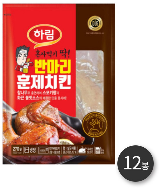 하림 반마리훈제치킨불맛소스 320g, 270g, 12개