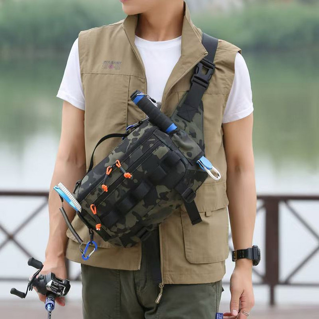 다용도 루어 낚시 보조가방 수납정리, 힙색, 밀리터리