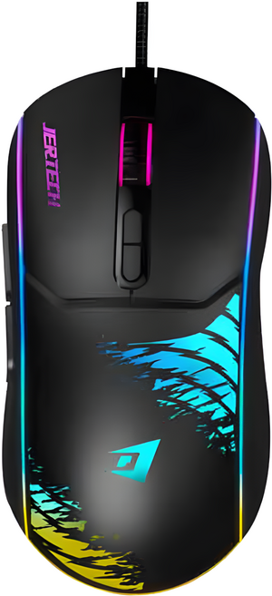 JERTECH XP14 유선 기계식 마우스 게이밍 e스포츠 초경량, 블랙