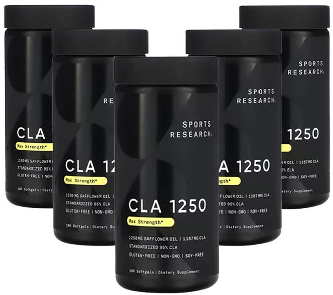 스포츠리서치 CLA 1250 최대 효능 1 250mg 소프트젤 180정, 5개 - 쿠팡