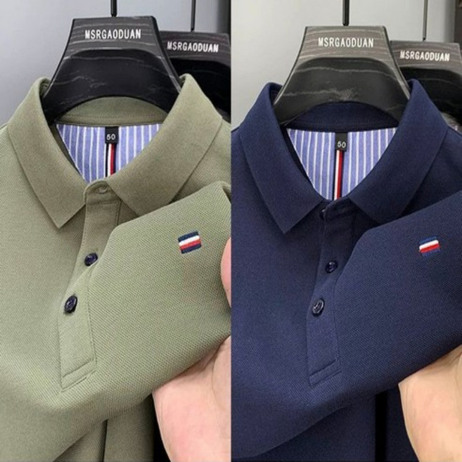 메인워크 1+1 중년남성 터틀넥 폴로 셔츠 빅사이즈 봄가을 아빠룩 비즈니스 긴팔 티셔츠 솔리드 루즈핏 스판 하객룩 간절기 카라넥 상의 2매입