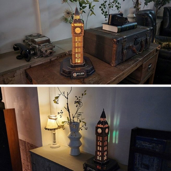 큐빅펀 3D입체퍼즐 빅벤 LED 남아 건축물 키덜트