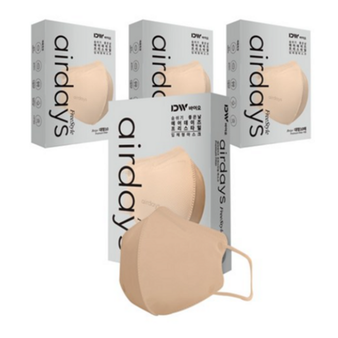 에어데이즈 프리스타일 C타입 마스크 대형, 베이지, 4개, 10개입