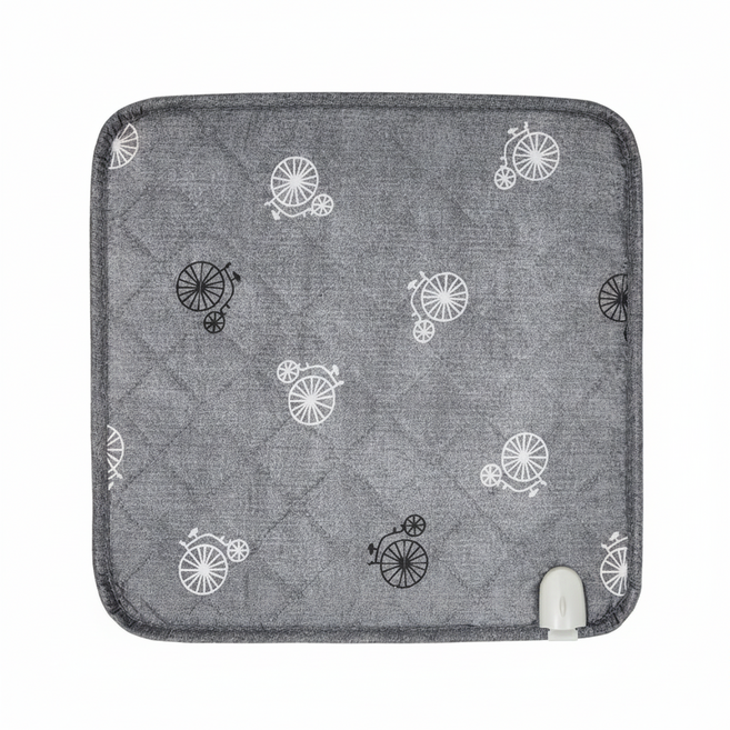 HanilMedical 카본 열선 탄소 전기 방석, 엔틱자전거그레이, 45 x 45 cm