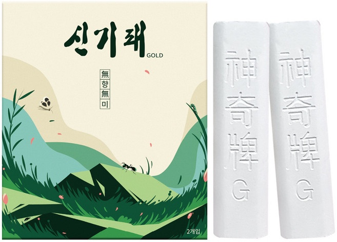 신기패 골드 분필형 해충퇴치제 바퀴벌레약 해충약, 2개, 7g