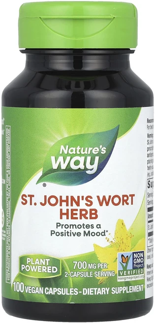 Nature's Way 세인트존스워트 허브 700mg 베지 캡슐 100정(캡슐 1정당 350mg), NaturesWay세인트존스워트허브700mg베지캡슐10, 1개, 100정 - 쿠팡